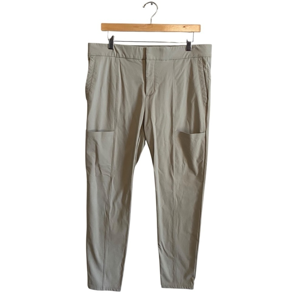 Athleta Beige Tan Neutral Mid Rise Wander Stash Skinny Pant Size 14